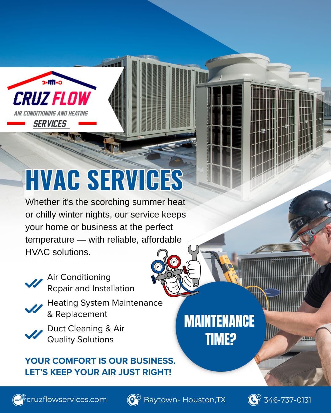 Project Cruz Flow Services Covers All Your HVAC Needs in Baytown and Houston image