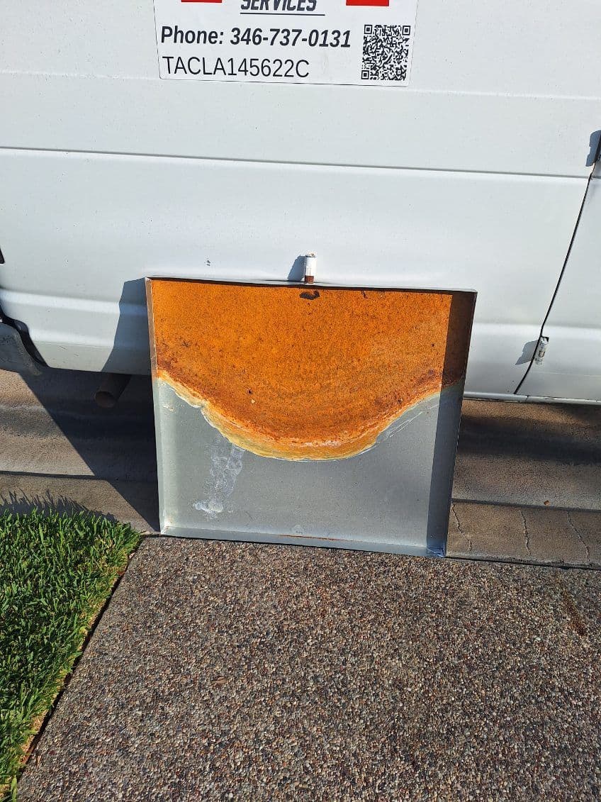 Rusty Drain Pan Replacement at Cruz Flow Services