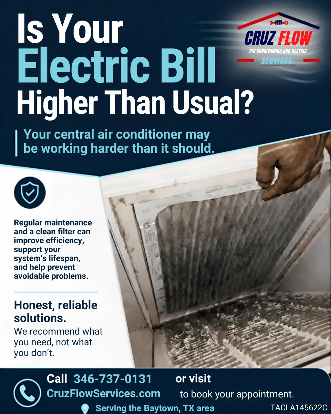 High Electric Bills in Baytown Could Be Your AC Filter image